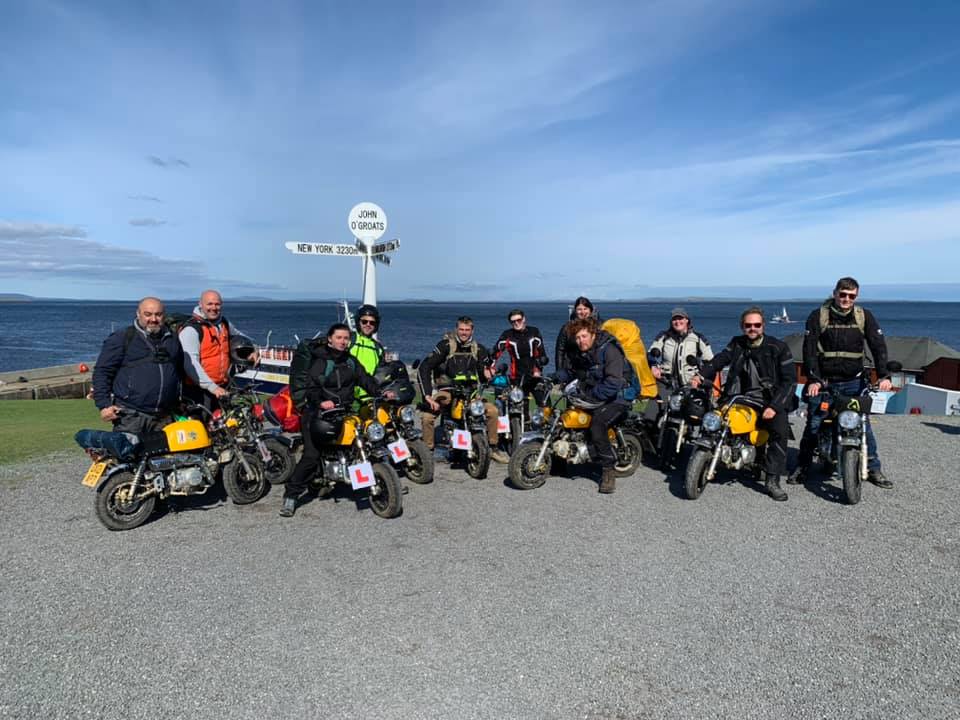 The majority of our team all had the same idea to first head to John O'Groats, so much to the surprise of a group of bikers doing a similar trip on GS Adventures, we rolled up our SkyTeam Bongos right to the sign and took a group photo. 
