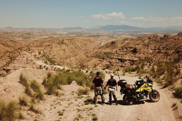 Riding the remote roads of the Gorafe Desert in Spain